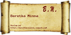 Beretka Minna névjegykártya